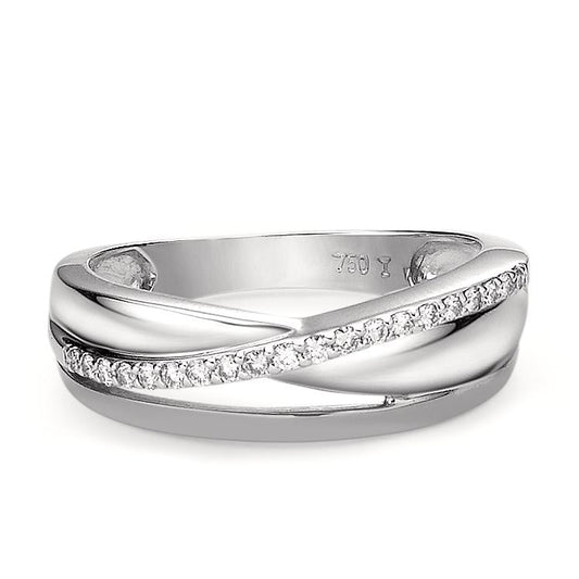 Ring 18k White Gold Diamond 0.15 ct, 20 Stones, w-si