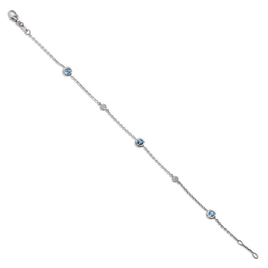 Bracelet 18k White Gold Topaz 17-18 cm