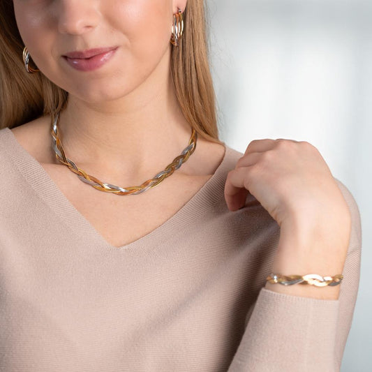 Necklace Stainless steel Tricolor Tricolor 42-47 cm