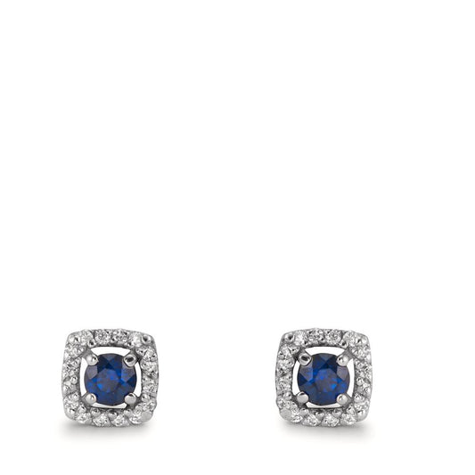 Stud earrings 18k White Gold Sapphire 34 Stones Ø5.5 mm