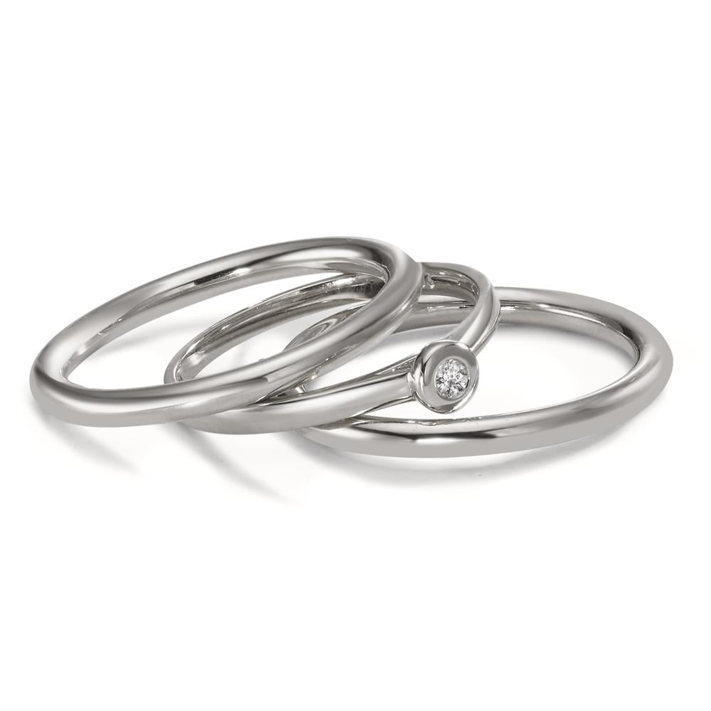 Ring 18k White Gold Diamond 0.03 ct, w-si