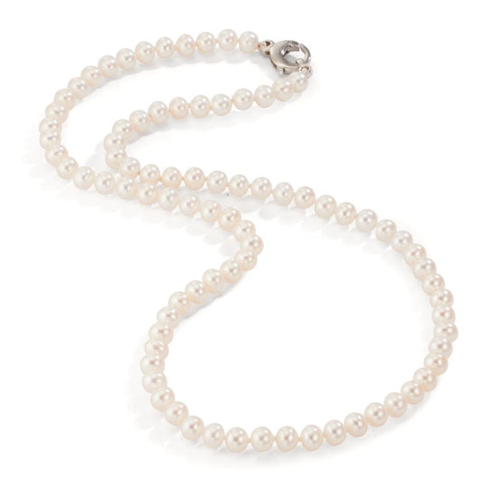 Necklace 18k White Gold Freshwater pearl White, 5.5 mm 46 cm