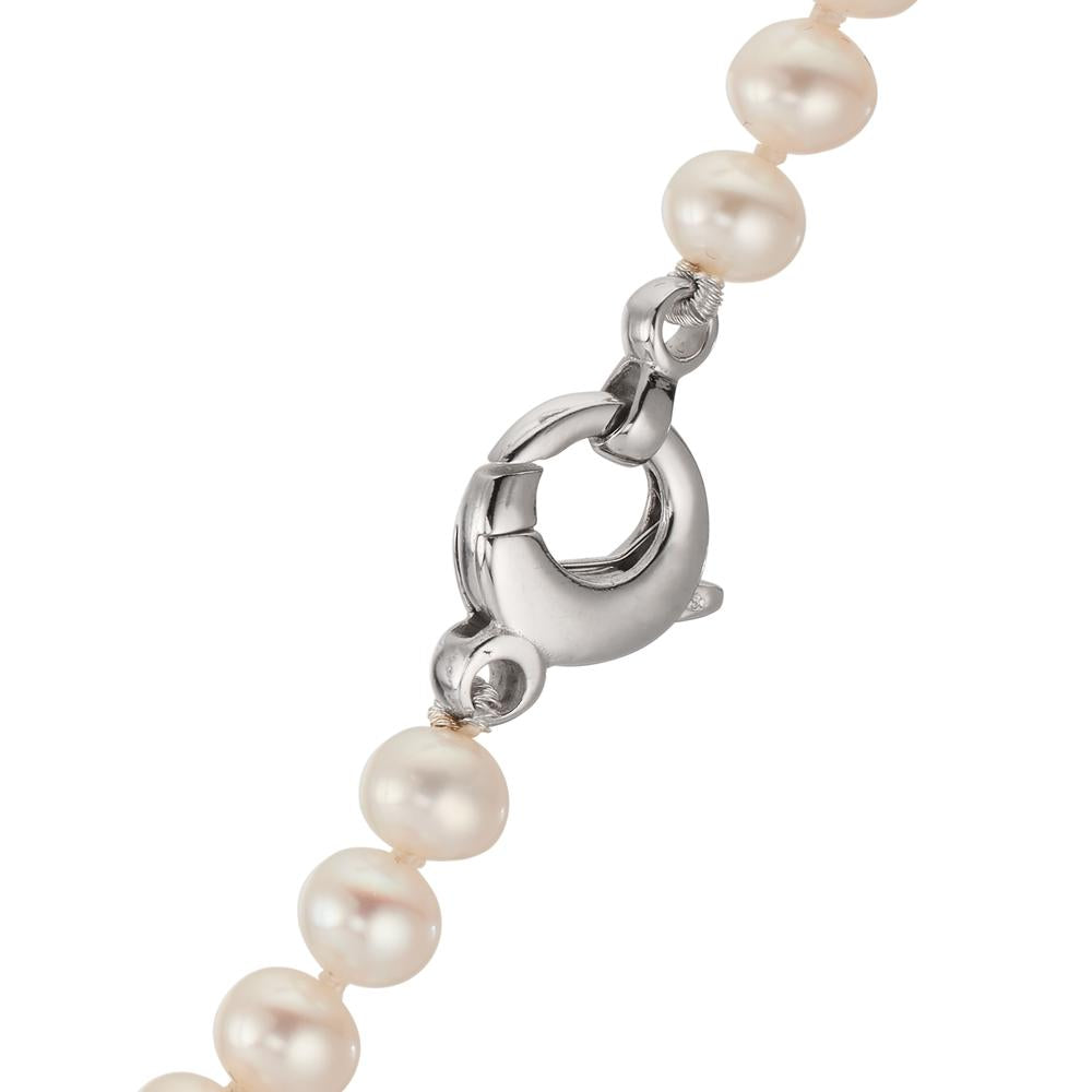 Necklace 18k White Gold Freshwater pearl White, 5.5 mm 46 cm