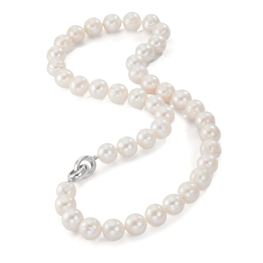 Necklace Silver Freshwater pearl White, 12 mm 48 cm
