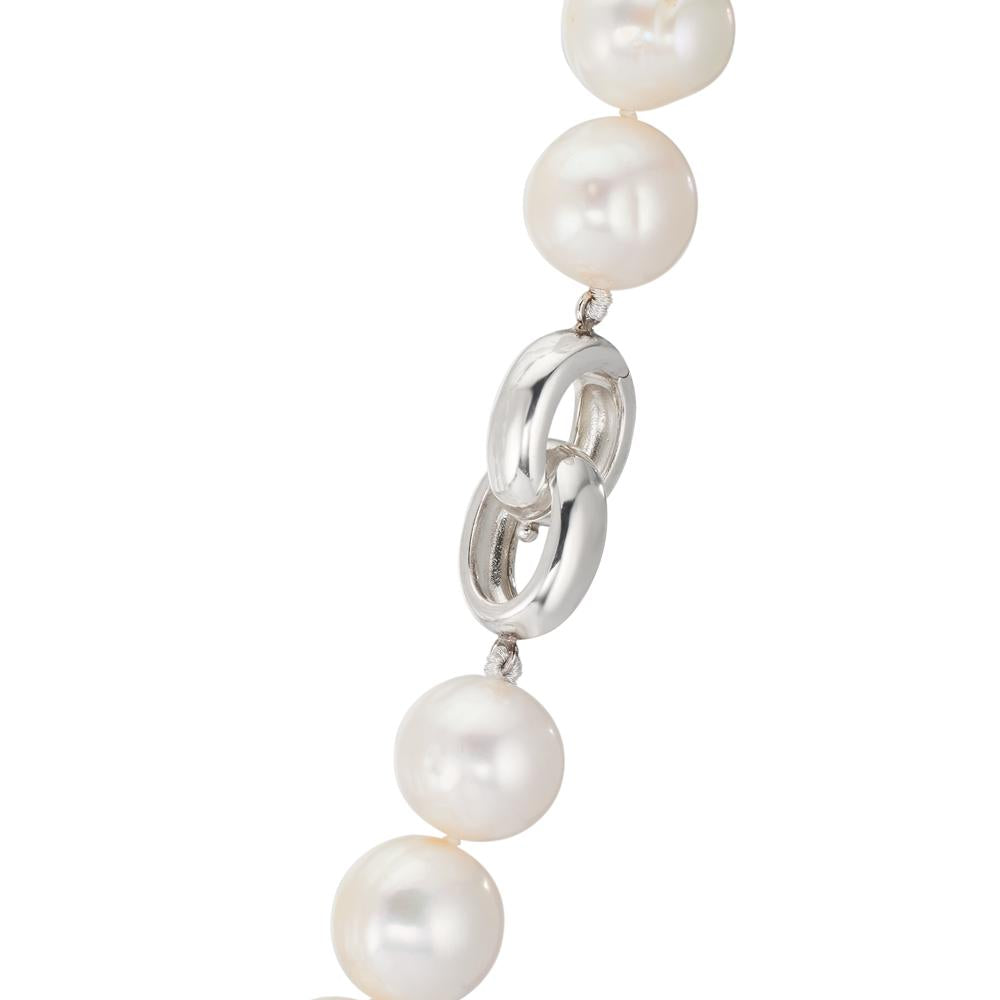 Necklace Silver Freshwater pearl White, 12 mm 50 cm