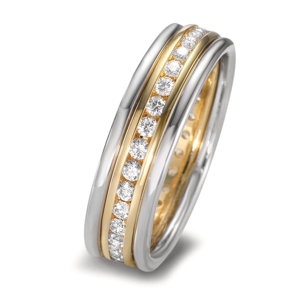 Ring set 18k Yellow Gold, 18k White Gold Diamond 0.50 ct, w-si