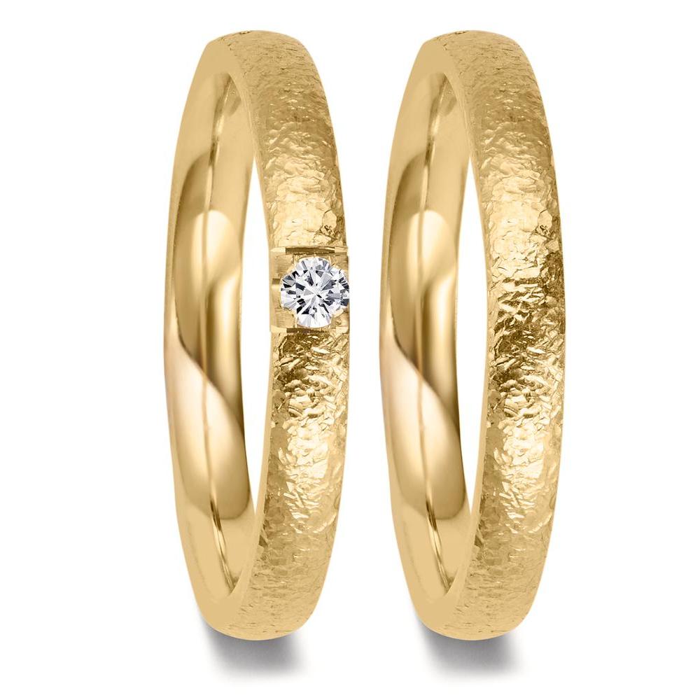 Wedding Ring 18k Yellow Gold Diamond 0.09 ct, w-vsi