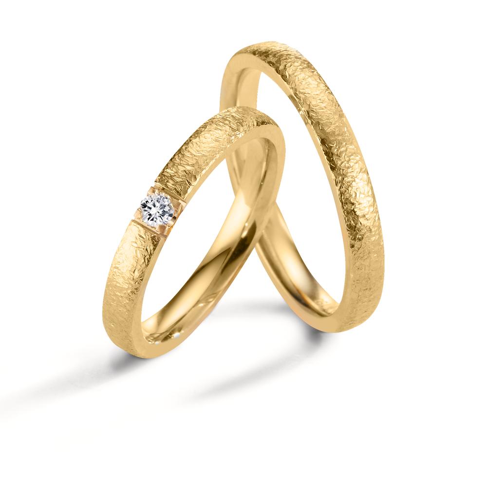 Wedding Ring 18k Yellow Gold Diamond 0.09 ct, w-vsi