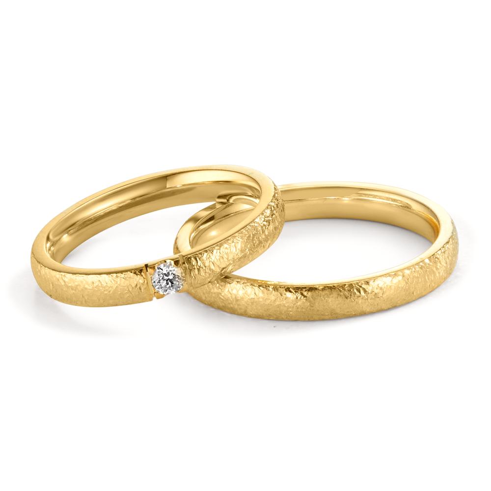 Wedding Ring 18k Yellow Gold Diamond 0.09 ct, w-vsi