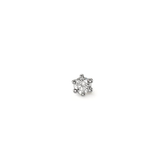 Single stud earring 18k White Gold Diamond 0.04 ct, w-si Ø2.5 mm