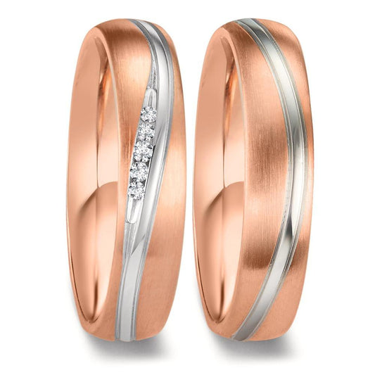 Wedding Ring 18k White Gold, 18k Red Gold