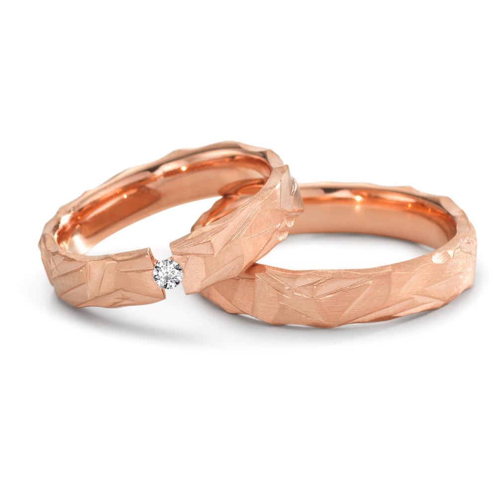 Wedding Ring 18k Red Gold Diamond 0.05 ct, w-si