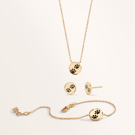 Stud earrings Bronze Lacquered Paw Ø8 mm