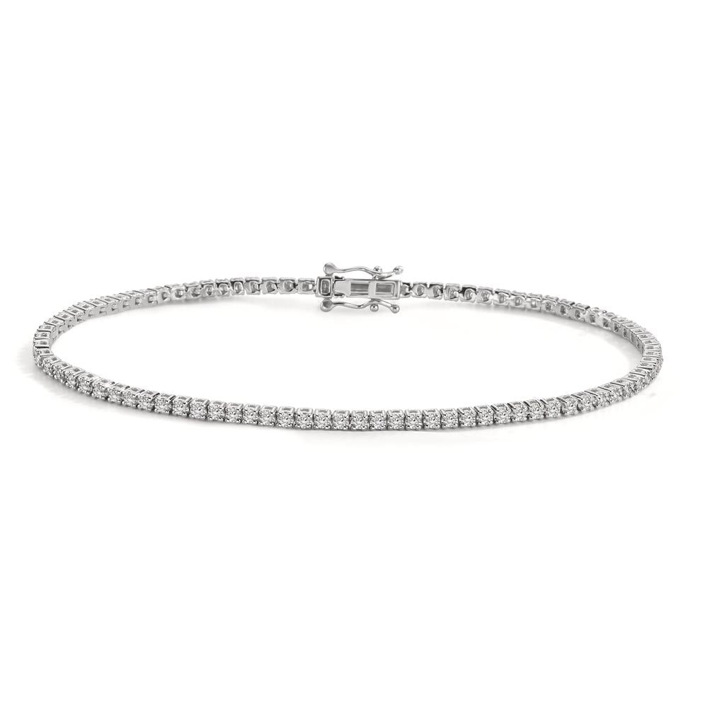 Bracelet 18k White Gold Diamond 1 ct, 92 Stones, w-si 19 cm