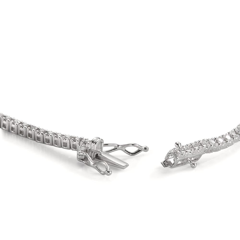 Bracelet 18k White Gold Diamond 1 ct, 92 Stones, w-si 19 cm