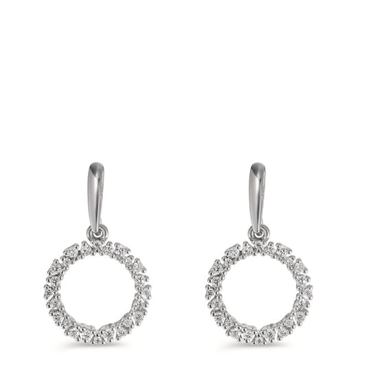 Drop Earrings 18k White Gold Diamond 0.33 ct, w-si Ø12.5 mm