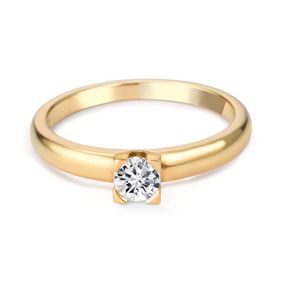 Solitaire ring 18k Yellow Gold Diamond 0.30 ct, w-si