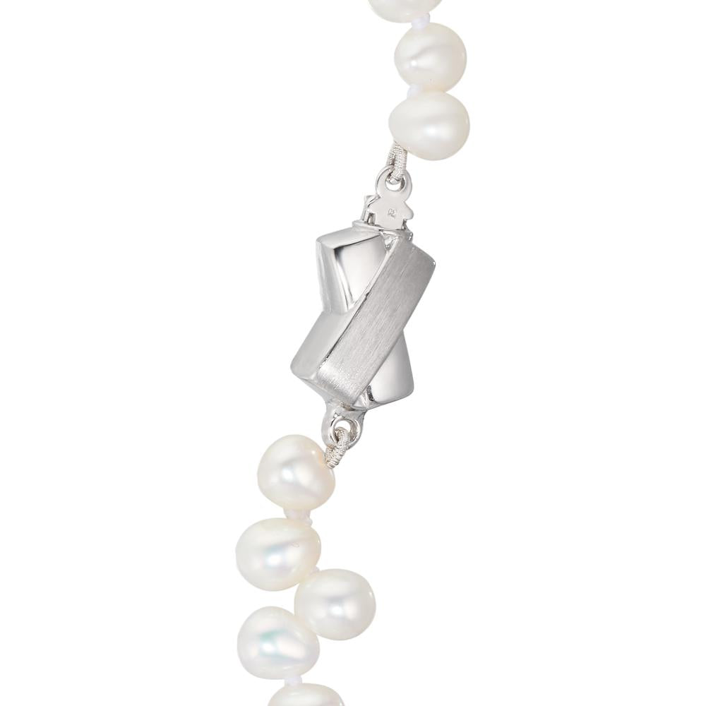 Necklace 18k White Gold Freshwater pearl 4-5 mm 46 cm