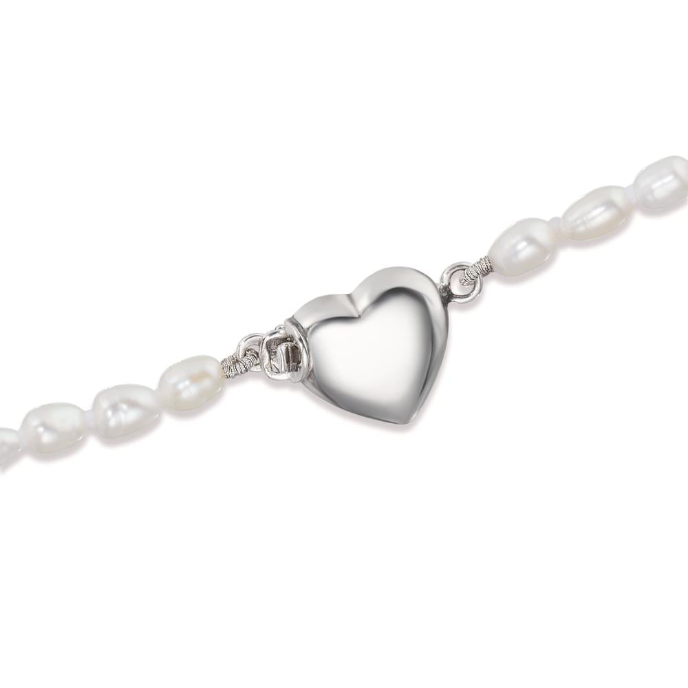 Necklace Silver Freshwater pearl 3-3.5 mm Heart 43 cm