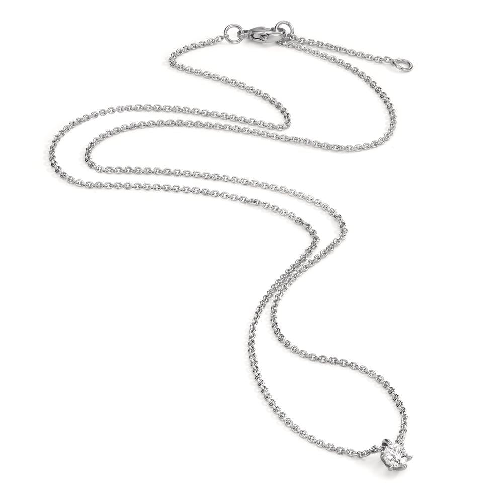 Necklace 18k White Gold Diamond 0.15 ct, w-si 40-42 cm