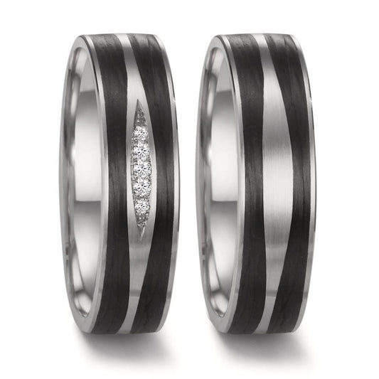 Wedding Ring Platinum 950, Carbon