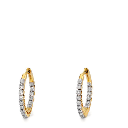 Hinged hoop 18k Yellow Gold Diamond 0.50 ct, 36 Stones, w-si