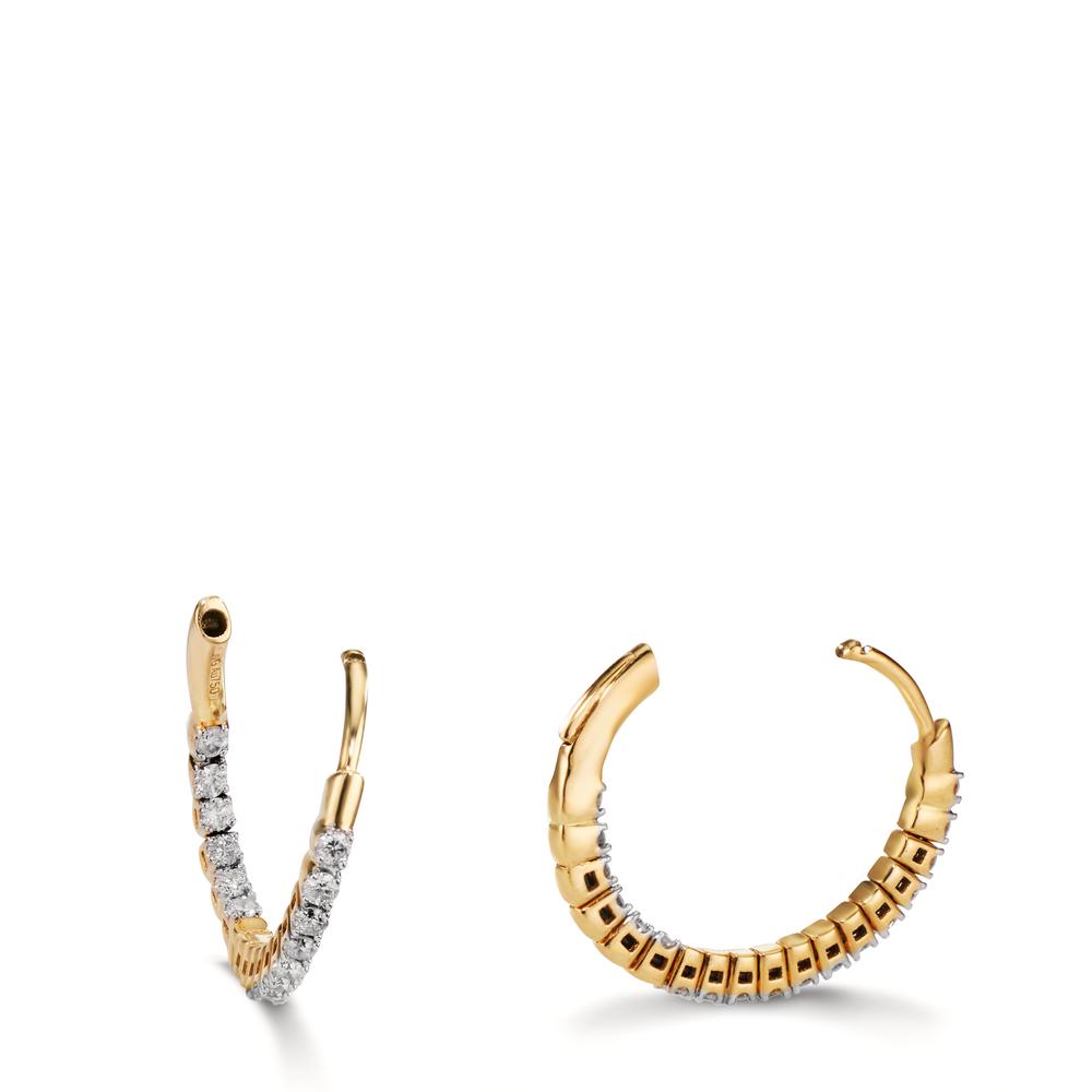 Hinged hoop 18k Yellow Gold Diamond 0.50 ct, 36 Stones, w-si