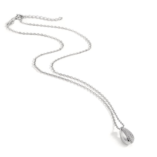 Necklace Silver Zirconia Rhodium plated 40-45 cm