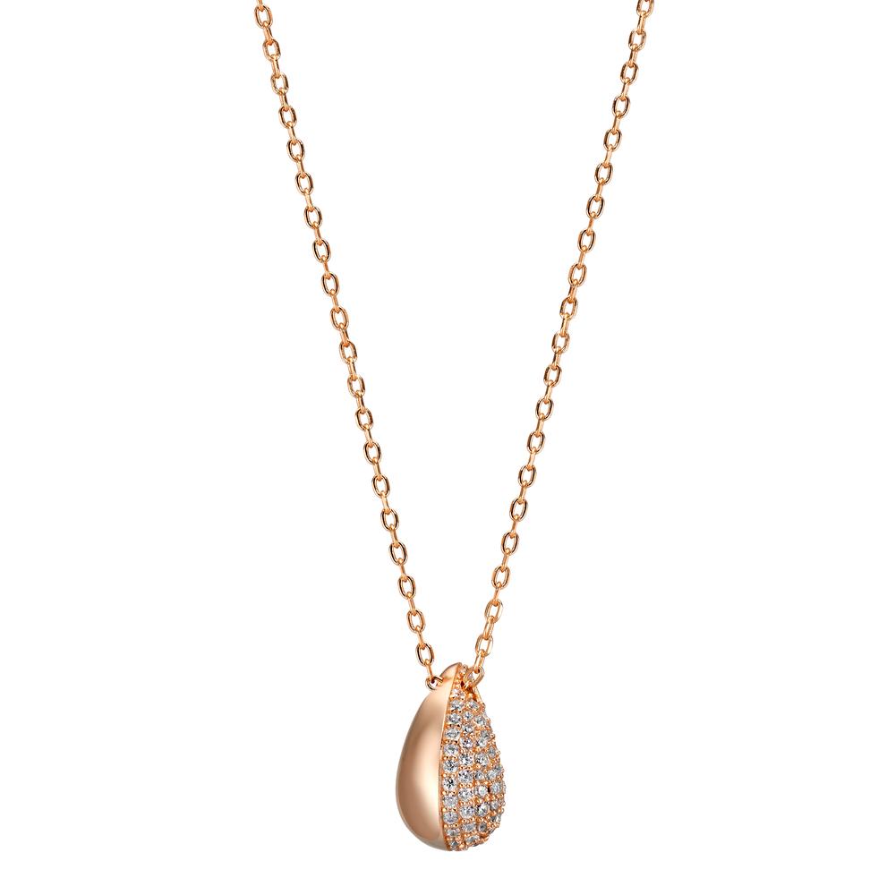Necklace Silver Zirconia Rose Gold plated 40-45 cm