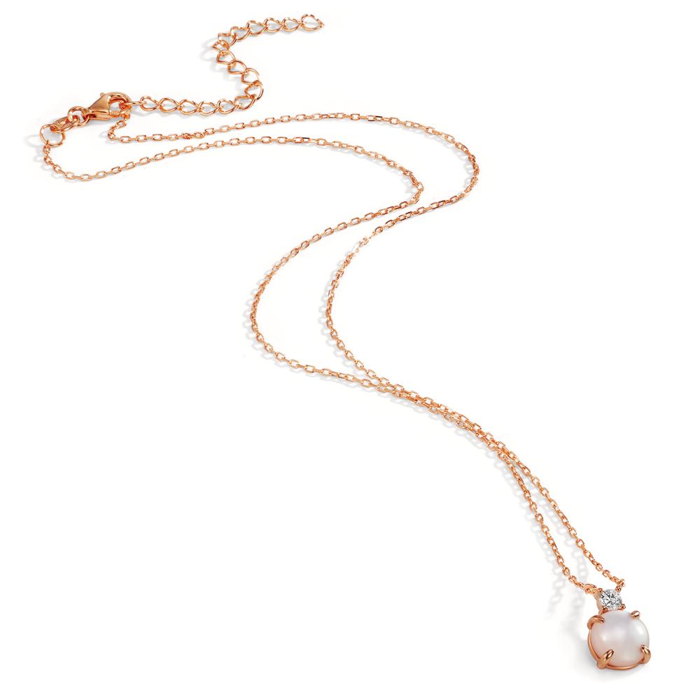 Necklace Silver Zirconia Rose Gold plated Mother of pearl 40-45 cm