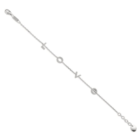 Bracelet Silver Zirconia Rhodium plated 16-18 cm