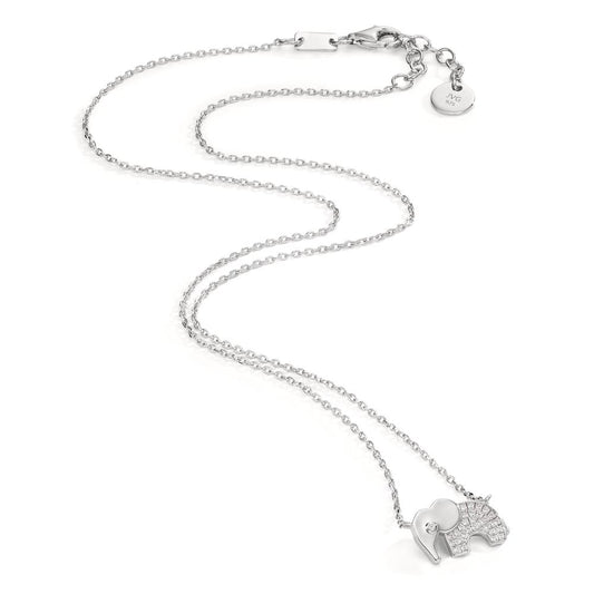 Necklace Silver Zirconia Rhodium plated Elephant 40-43 cm