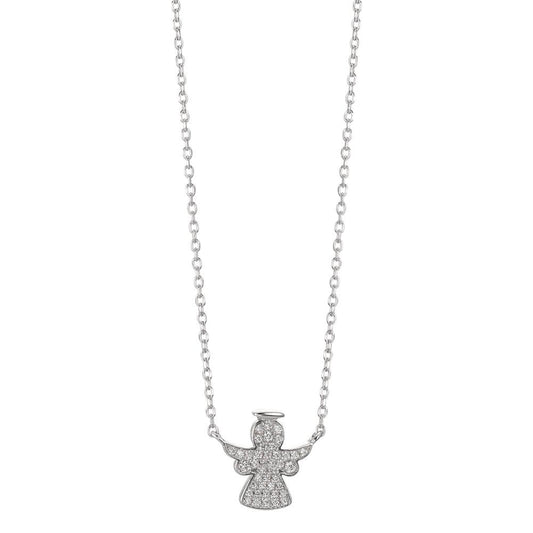 Necklace Silver Zirconia Rhodium plated Guardian Angel 40-43 cm