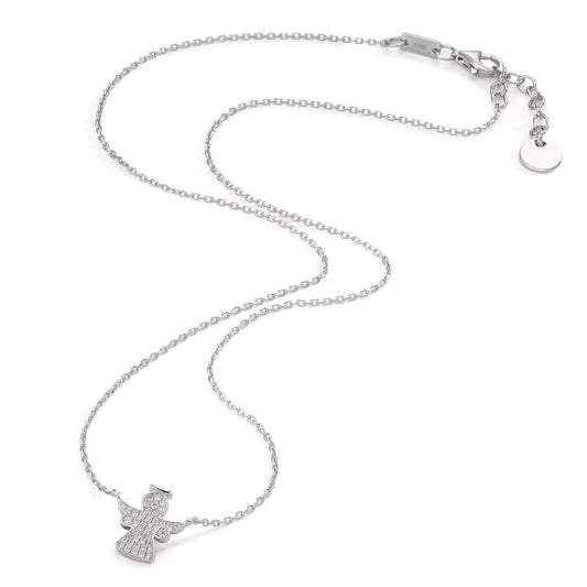 Necklace Silver Zirconia Rhodium plated Guardian Angel 40-43 cm