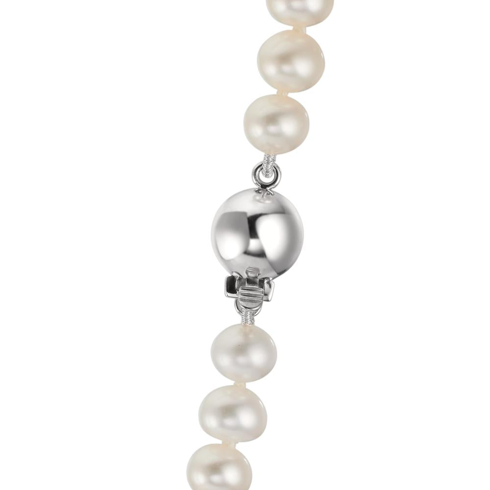 Necklace 18k White Gold Freshwater pearl 5-6 mm 45 cm