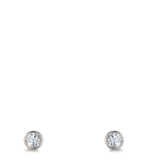 Stud earrings Silver Rhodium plated Ø3 mm