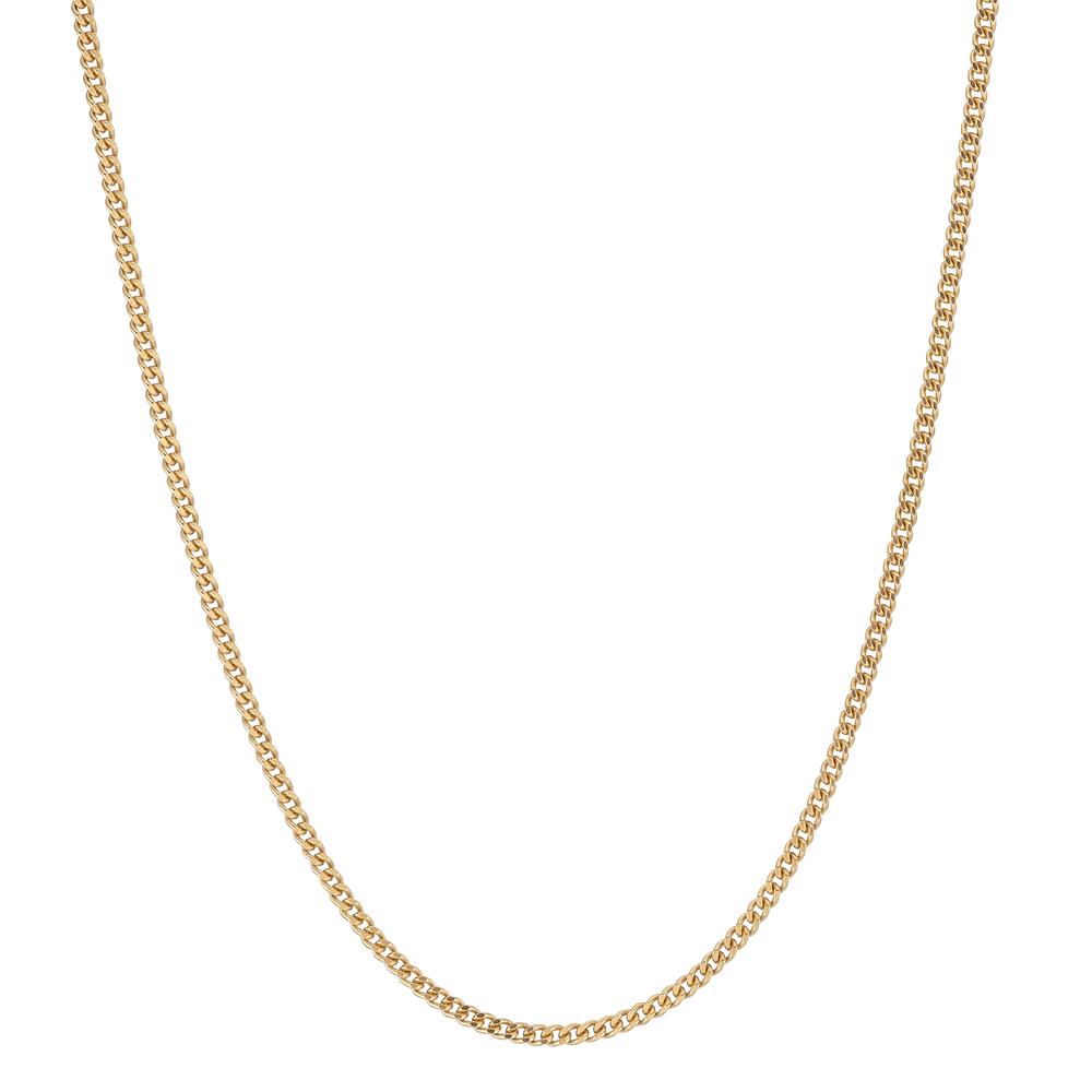 Curb-Necklace Silver Gold plated 60 cm