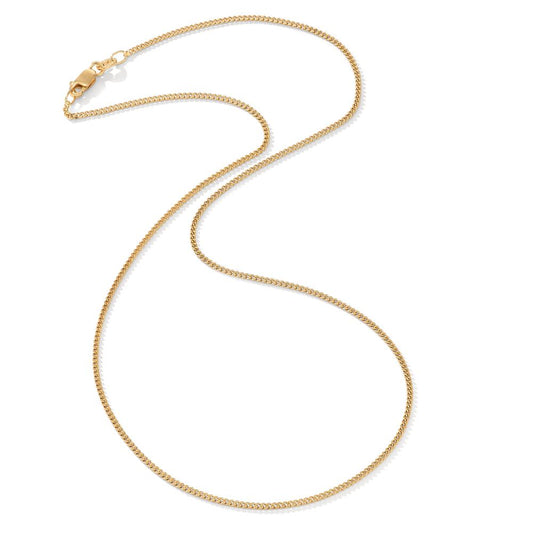Curb-Necklace Silver Gold plated 60 cm