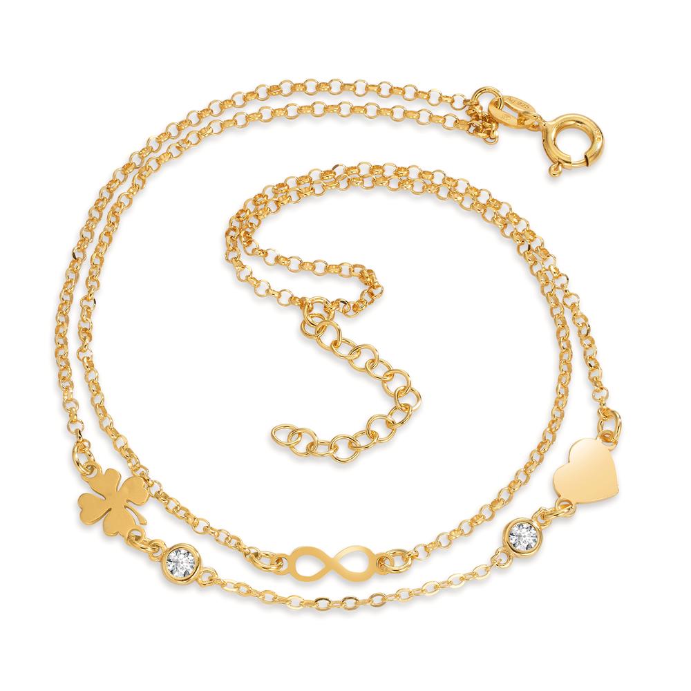 Anklet Silver Yellow Gold plated 23-26 cm