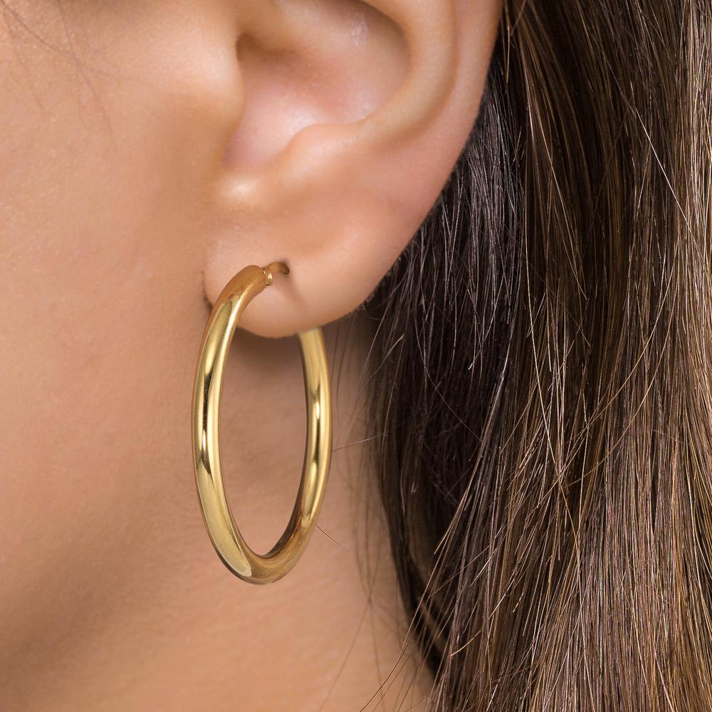 Hoop earrings Stainless steel Yellow IP coated