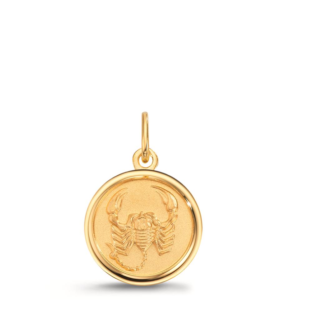 Engravable pendant 9k Yellow Gold Zodiac Sign Scorpio Ø12 mm
