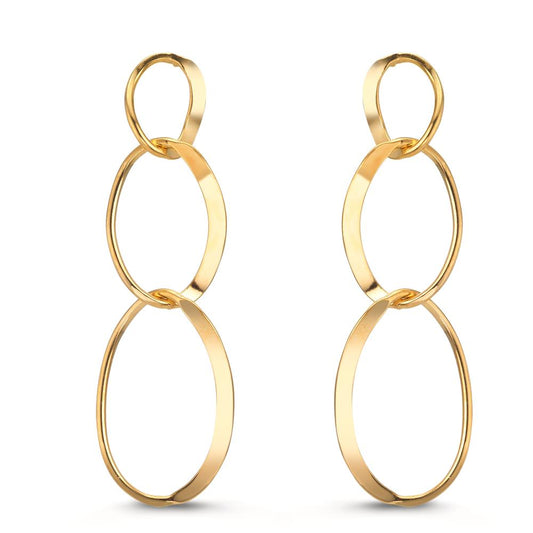 Drop Earrings Silver Yellow Gold plated