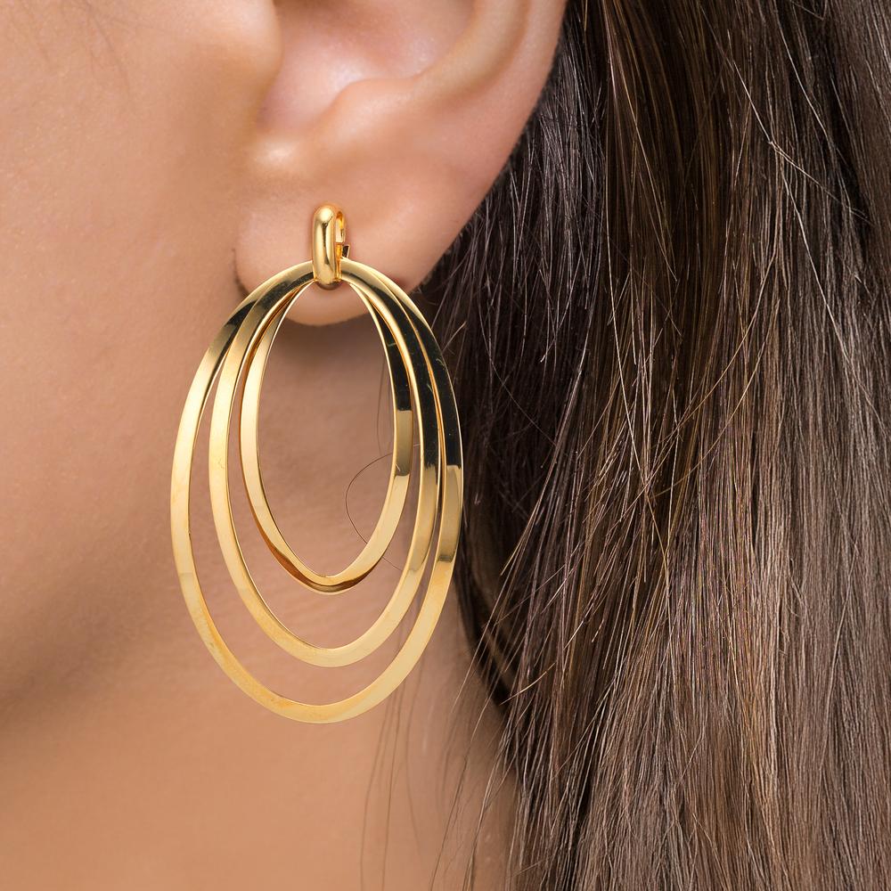 Drop Earrings Silver Yellow Gold plated