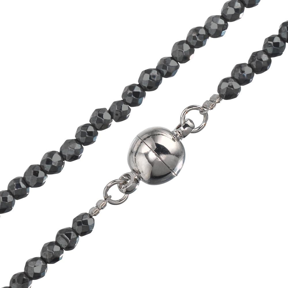 Necklace Stainless steel Hematite 3 mm 42 cm
