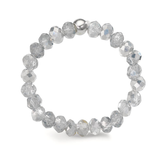 Ring Stainless steel Crystal Silver, 3 mm