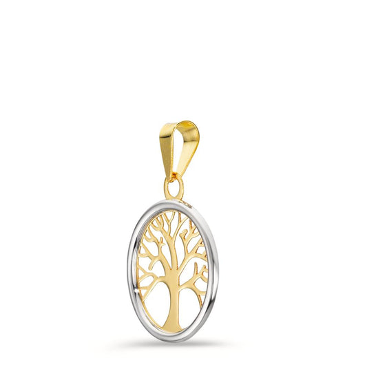 Pendant 14k Yellow Gold Bicolor Tree Of Life Ø12.5 mm
