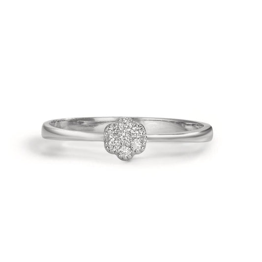 Ring 18k White Gold Diamond 0.06 ct, 7 Stones, w-si