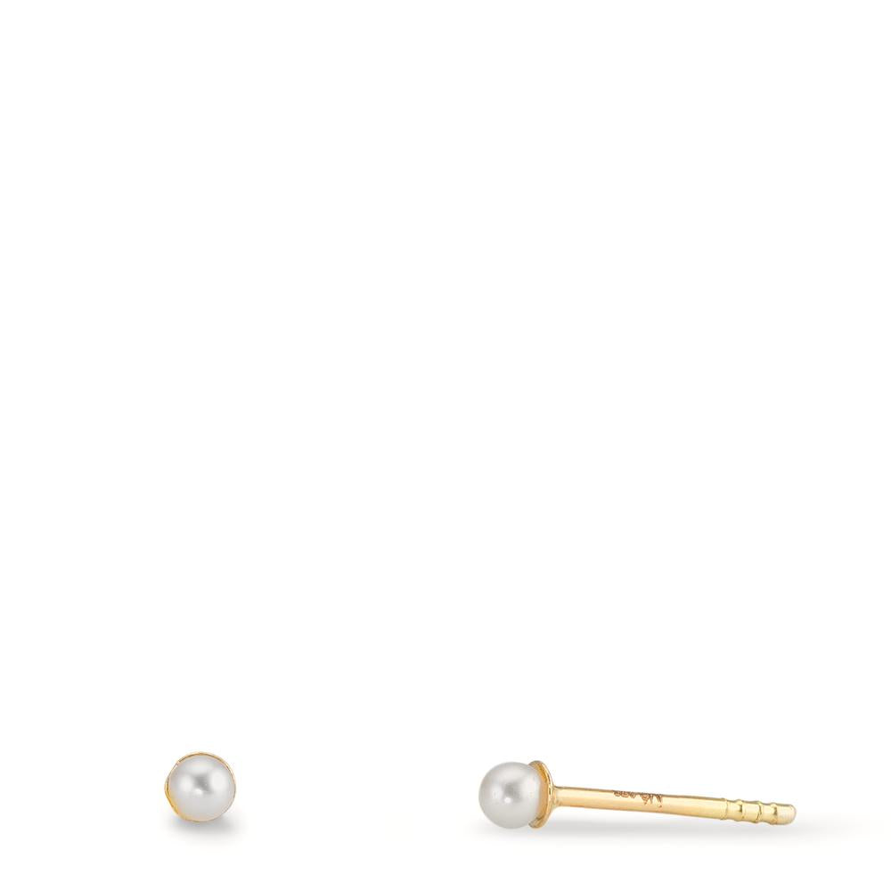 Stud earrings 9k Yellow Gold Shining pearls, 2 Pearls 2-2.5 mm