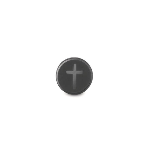 Single stud earring Stainless steel Black IP coated Cross Ø8 mm