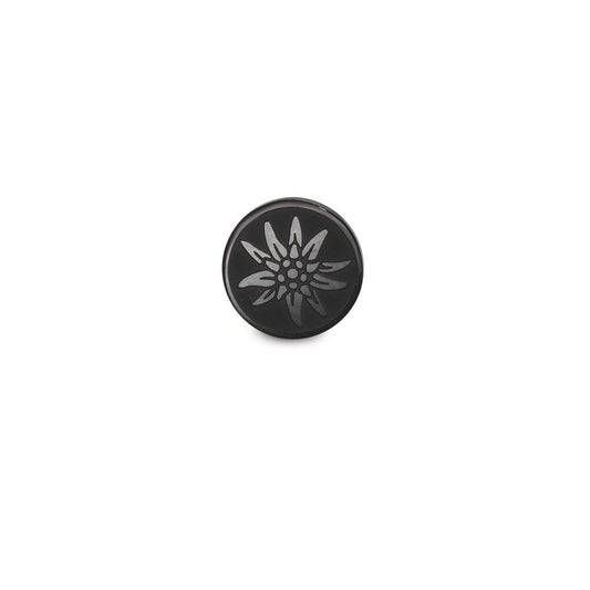 Single stud earring Stainless steel Black IP coated Edelweiss Ø8 mm